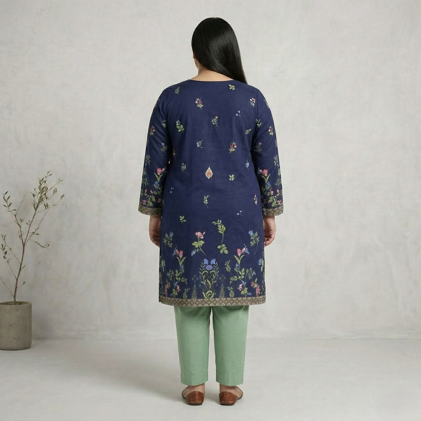 Midnight Garden Premium Cotton Lawn 2PC Suit PSW-11001