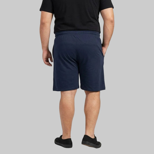 Navy Elastic Waist Jersey Shorts PSM-11338
