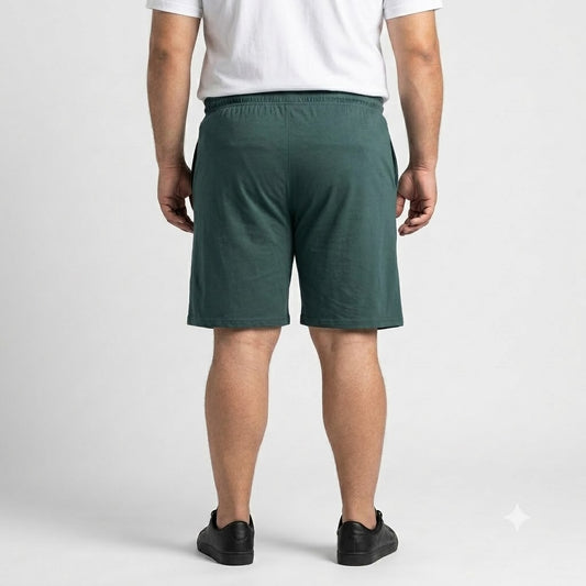 Teal Green Elastic Waist Jersey Shorts PSM-11339