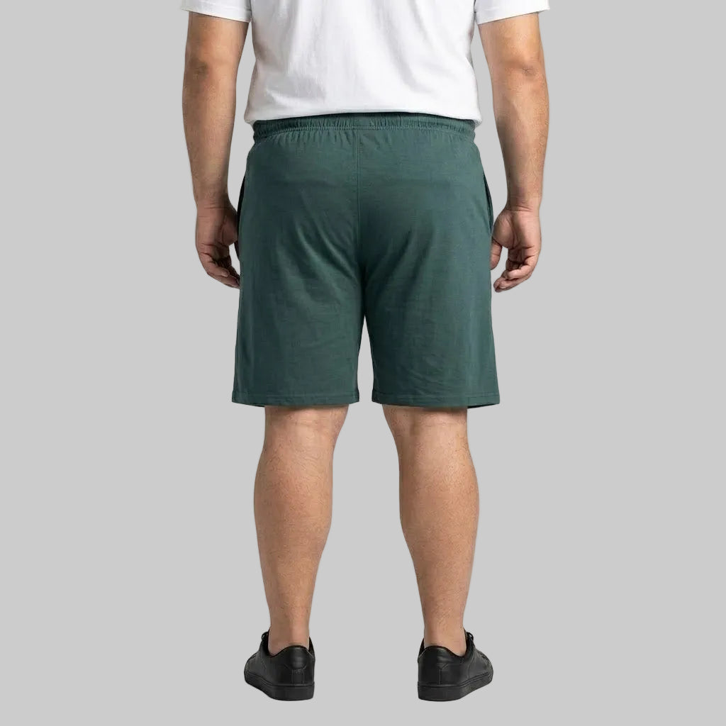 Teal Green Elastic Waist Jersey Shorts PSM-11339