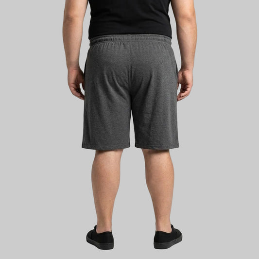Charcoal Gray Elastic Waist Jersey Shorts PSM-11340