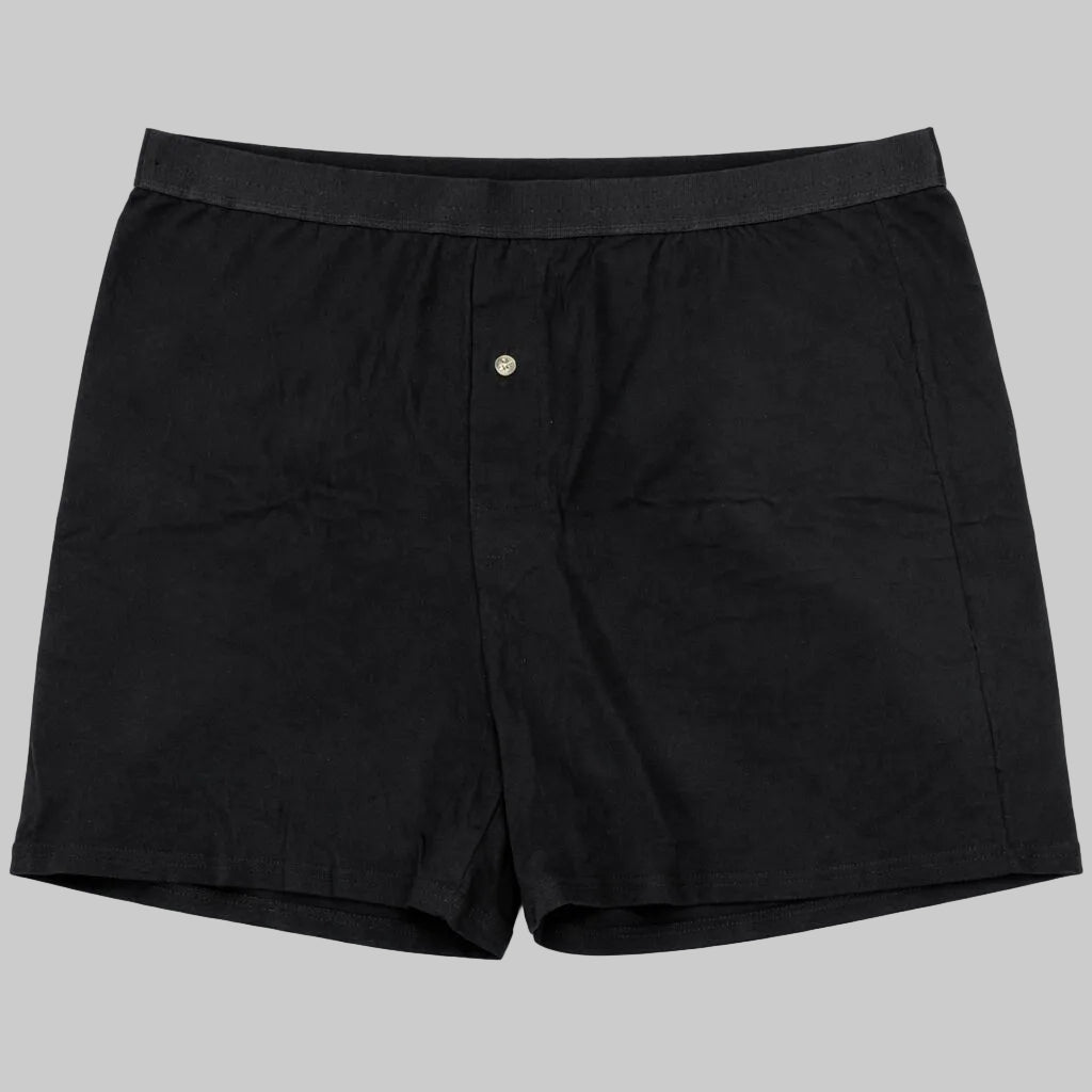 Black Comfort Knit Boxer Button PSM-10483