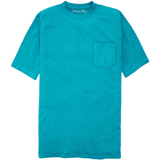Aqua Big & Tall Cotton Pocket T-Shirt – Front View with Chest Pocket