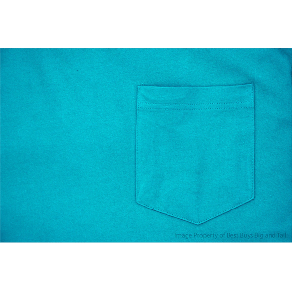 Aqua Big & Tall Cotton Pocket T-Shirt – Front View with Chest Pocket
