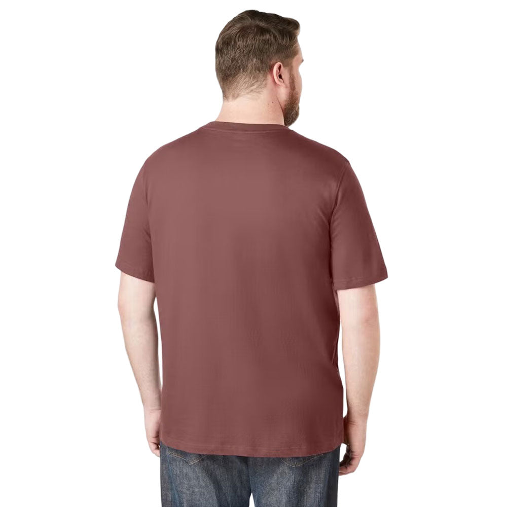 Plus-size Shrink-Less™ crewneck t-shirt with a relaxed fit, taped neck seams, and durable cotton fabric that won’t shrink in the dryer.