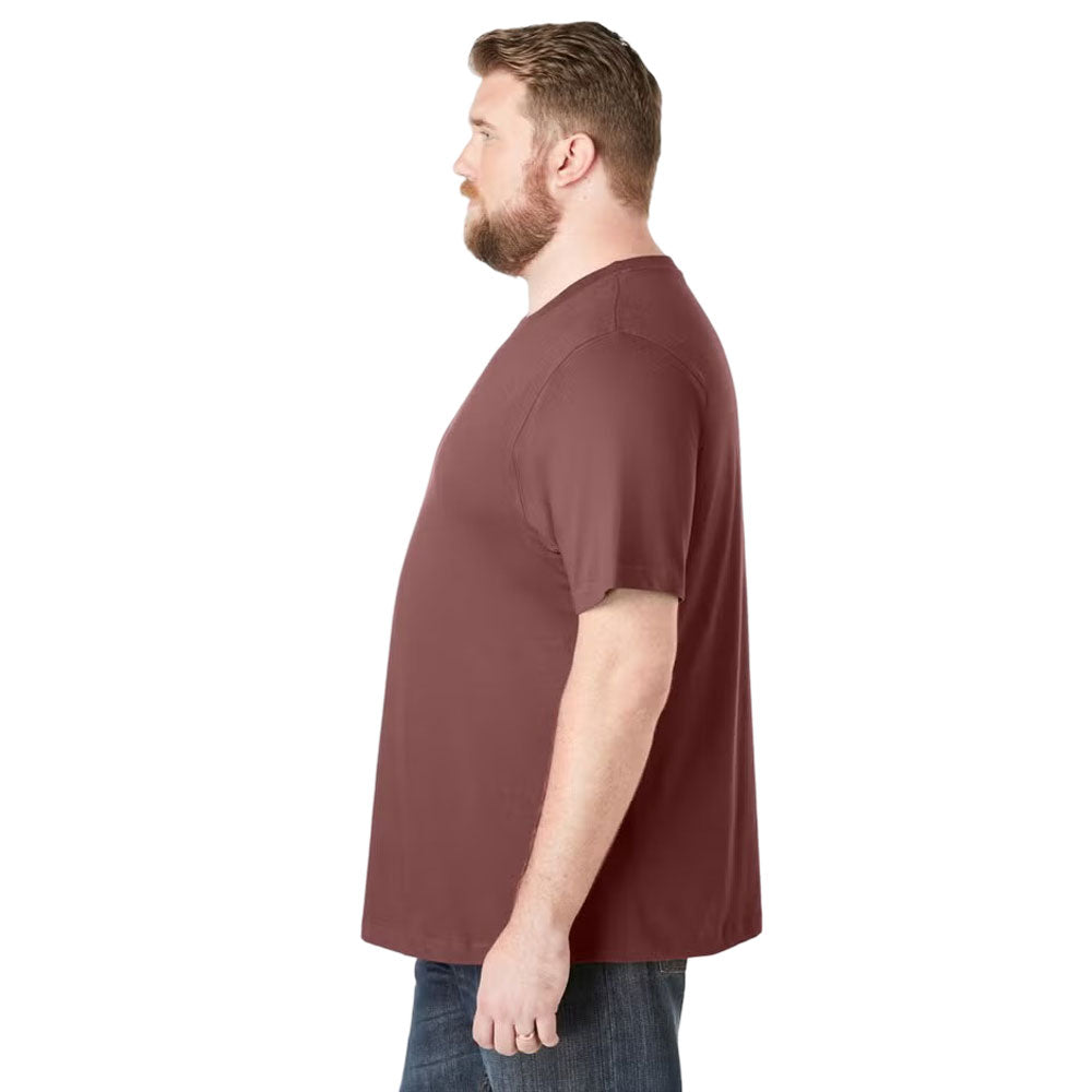 Plus-size Shrink-Less™ crewneck t-shirt with a relaxed fit, taped neck seams, and durable cotton fabric that won’t shrink in the dryer.
