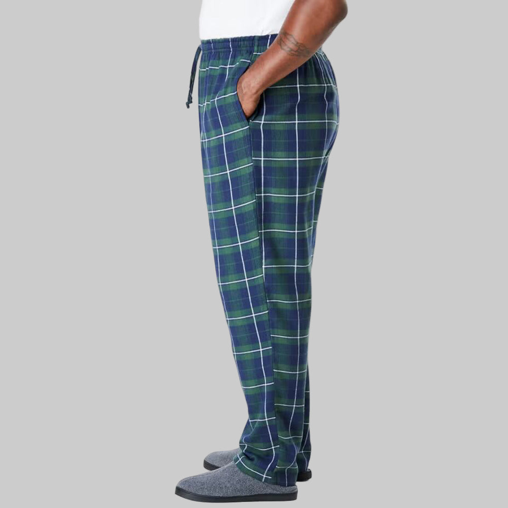 Balsam Green Plaid Flannel Pajama Pants – Big & Tall Brushed Cotton