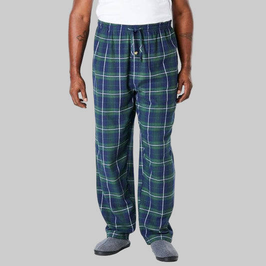 Balsam Green Plaid Flannel Pajama Pants – Big & Tall Brushed Cotton