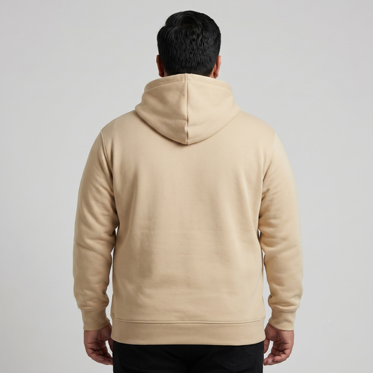 Beige Fleece Pullover Hoodie PSM-10378