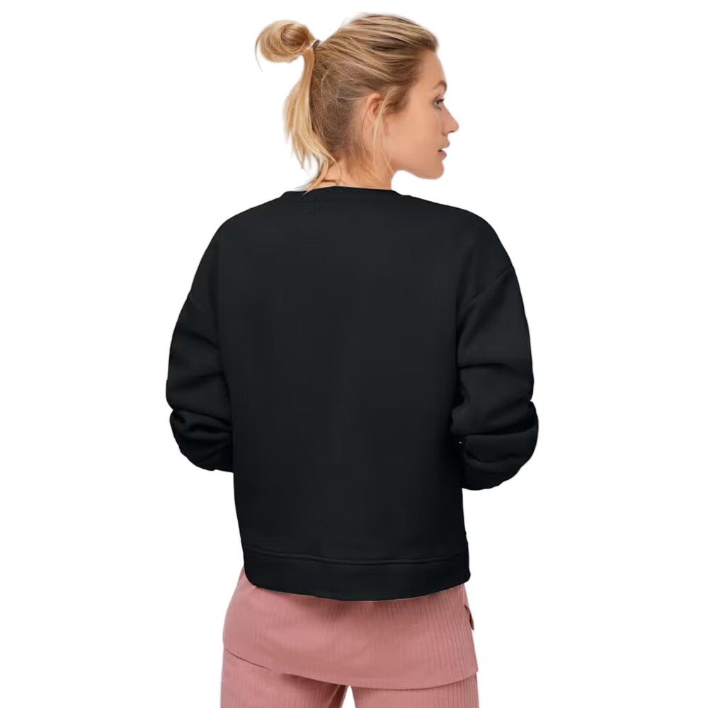 Close-up of ribbed cuffs and fleece texture on Black Sweatshirt