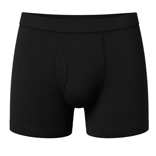 Black Cotton Boxer Briefs with tagless label and elastic waistband – 100% cotton