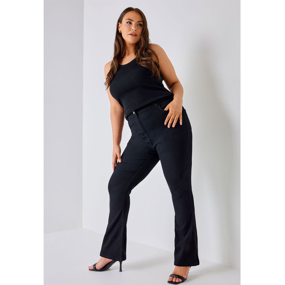 Black Curve Bootcut Fit Stretch Jeans PSW-7987