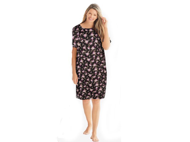 Random Color Plus Size Women Short Sleeve Sleepshirt PSW-4770