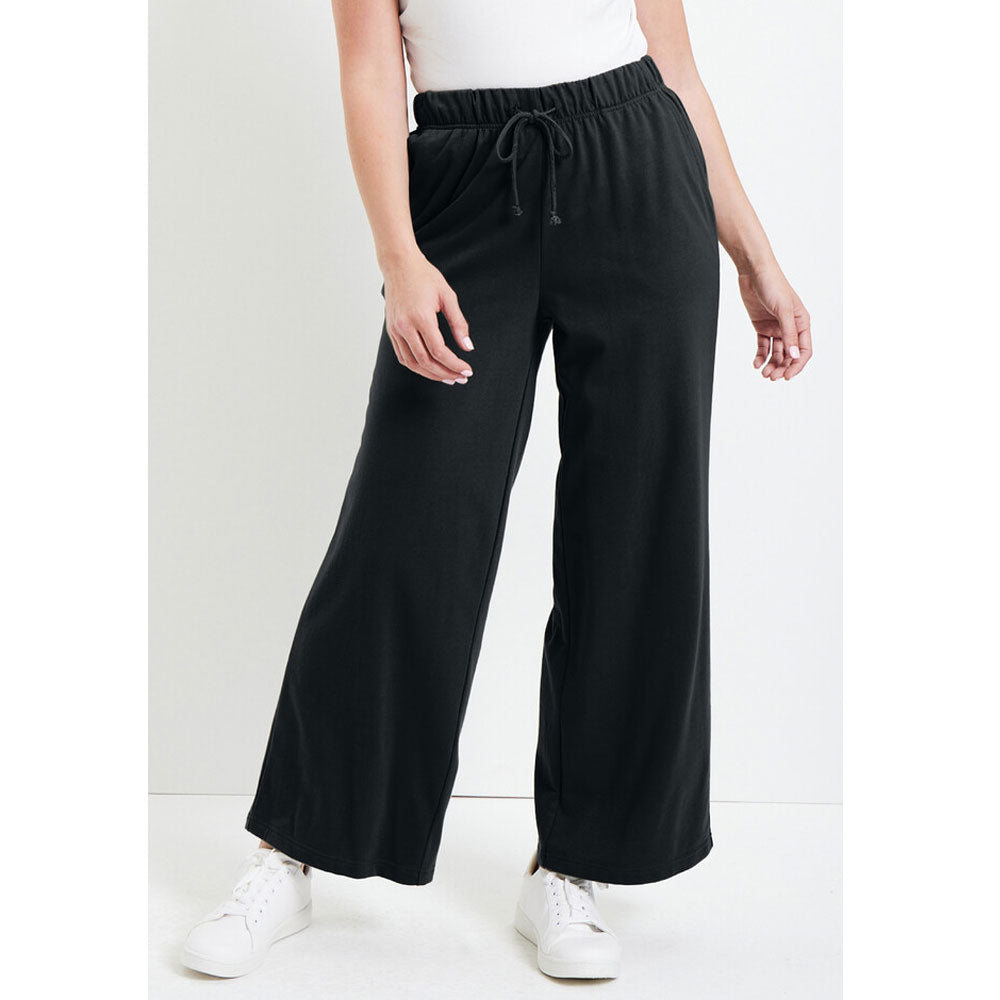 Black French Terry Wide-Leg B Grade Pant PSW-8337B