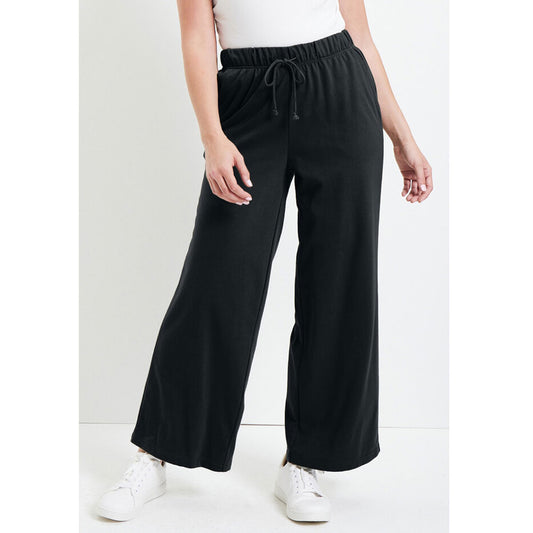 Black French Terry Wide-Leg B Grade Pant PSW-8337B
