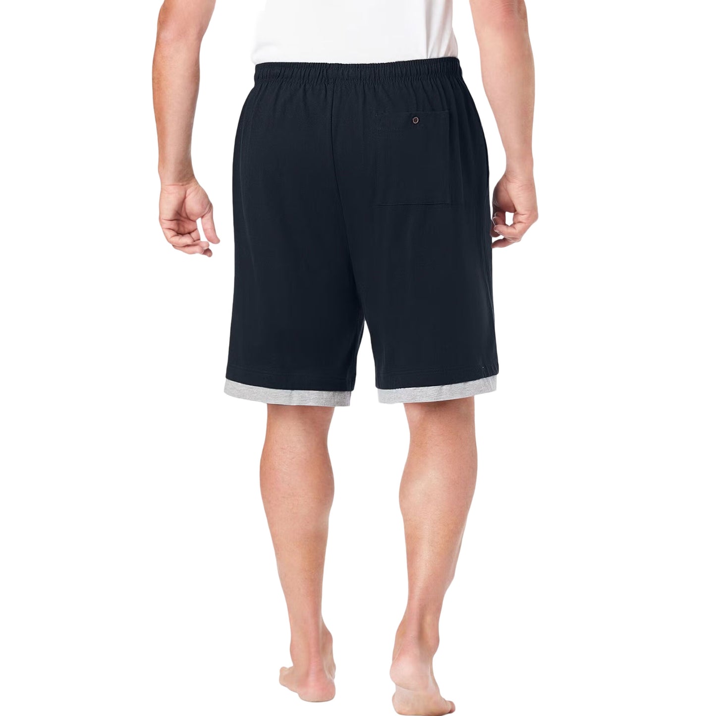 Black Hang-Down Lightweight Jersey Shorts with a relaxed fit and elastic waistband, made for comfort and casual style.