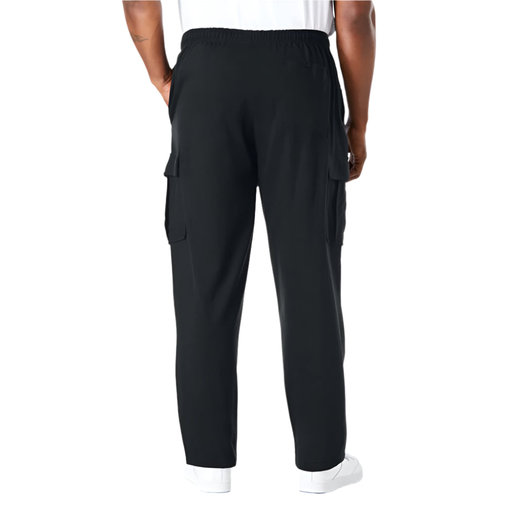 Black Jersey Big Size Cargo Trouser with Elastic Waist and Cargo Pockets – Relaxed Fit