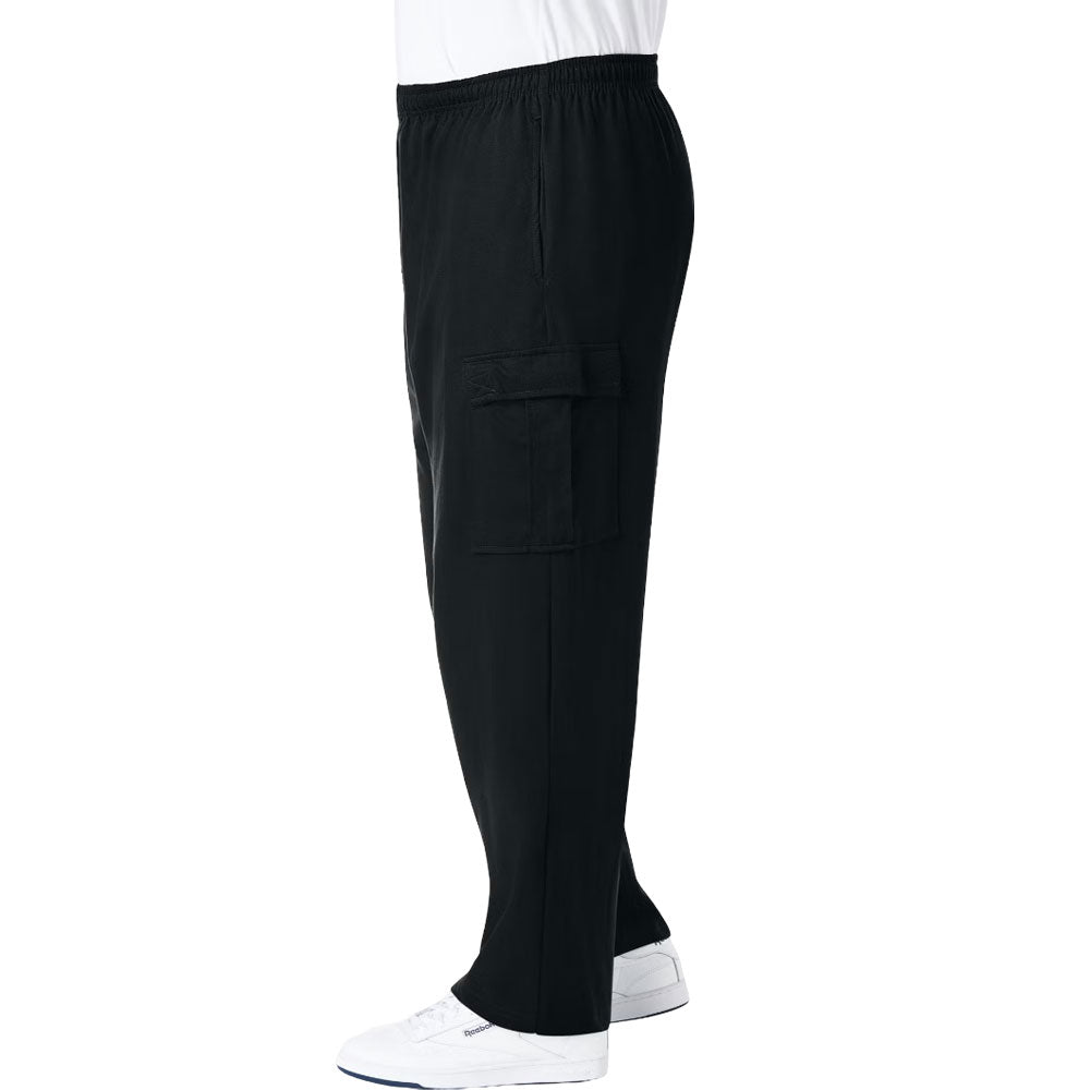 Black Jersey Big Size Cargo Trouser with Elastic Waist and Cargo Pockets – Relaxed Fit