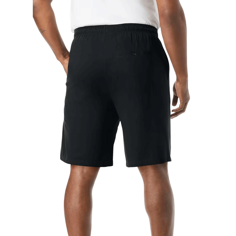 A pair of Black Jersey Big Size Shorts featuring soft, breathable jersey fabric, an elastic waistband with a drawstring, and a relaxed fit for everyday comfort.