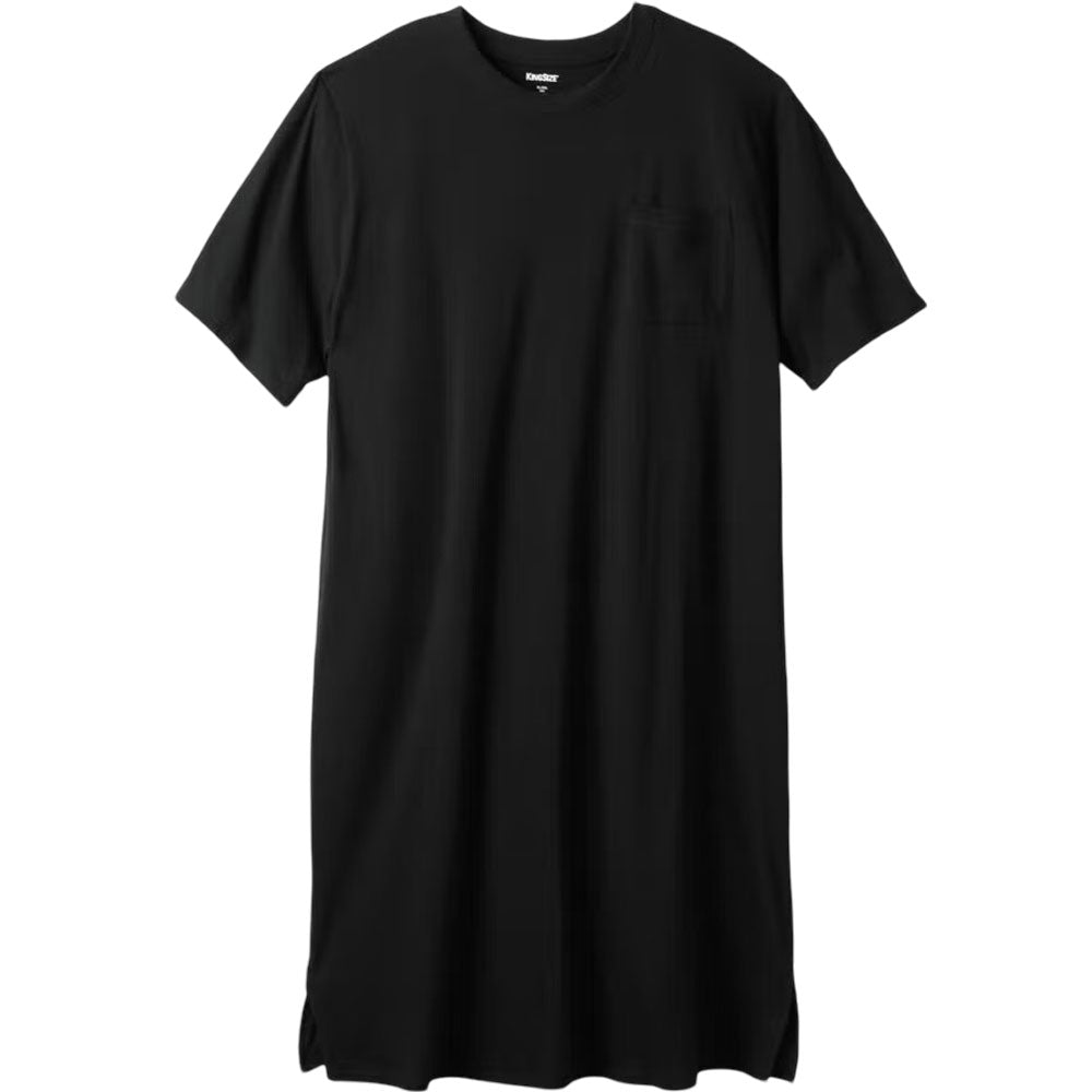 et black nightshirt on marble surface showing drape and minimalist stitching