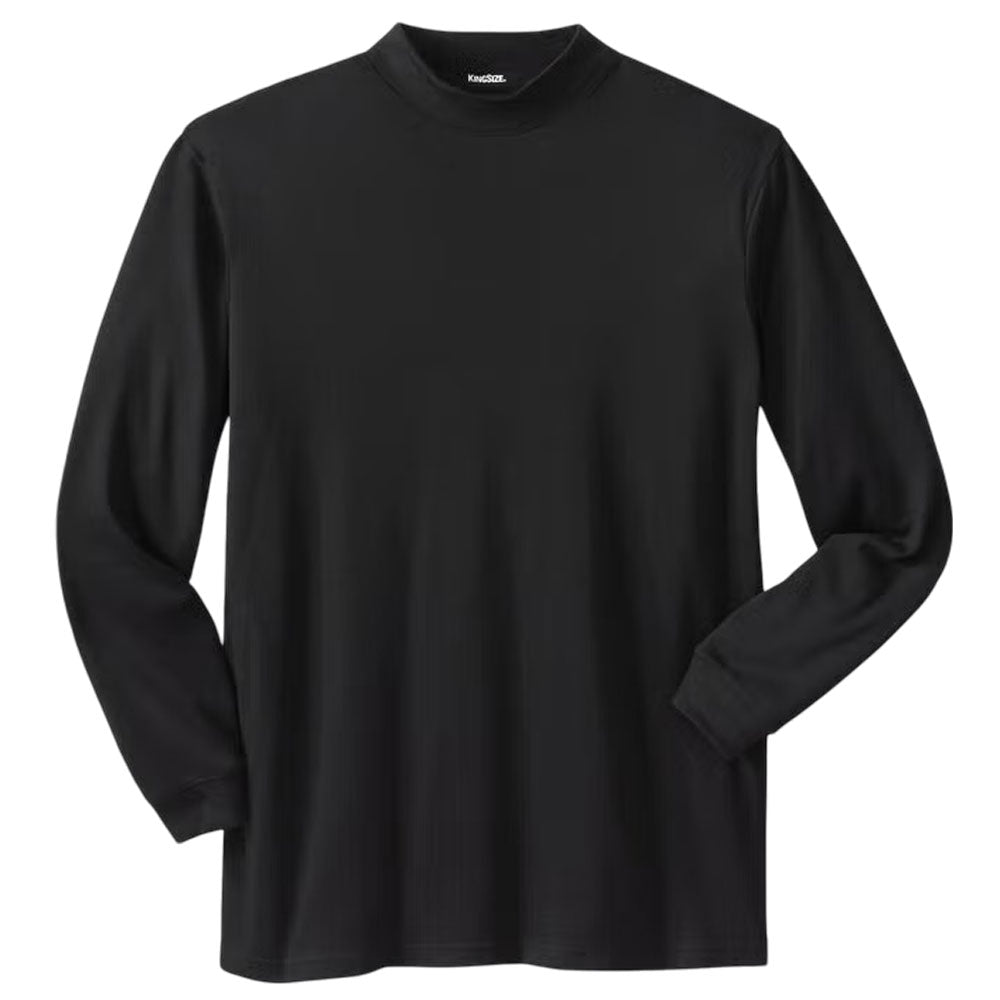 Black mock neck cotton t-shirt for men with relaxed fit and modern neckline