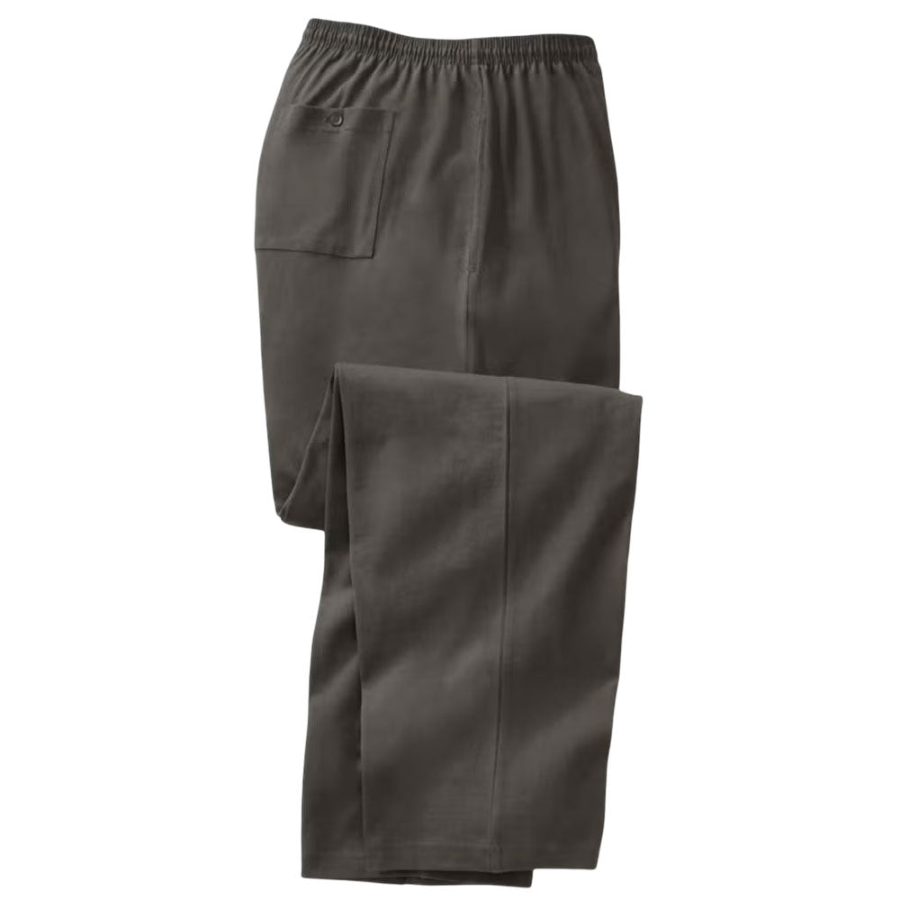Black Olive Lightweight Cotton Jersey Open Bottom Pants with Drawstring Waist – Relaxed Fit