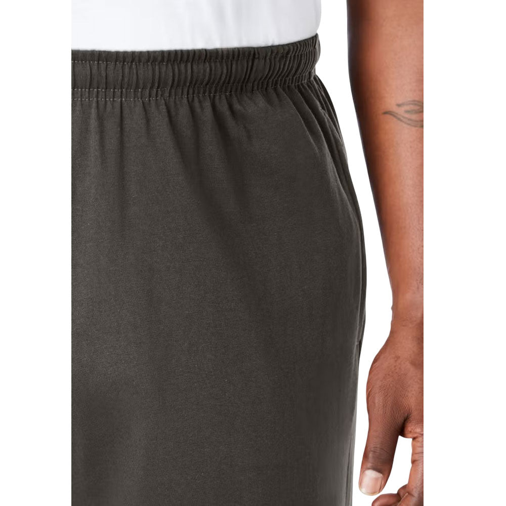Black Olive Lightweight Cotton Jersey Open Bottom Pants with Drawstring Waist – Relaxed Fit