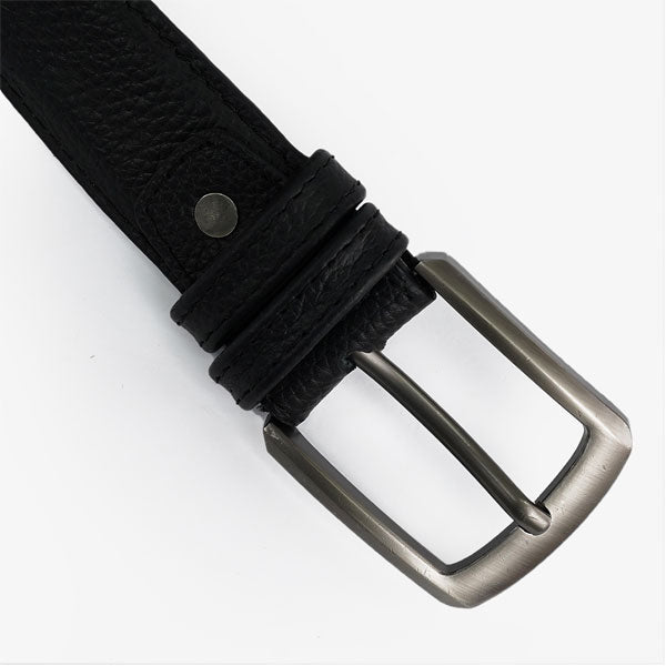 Black Plus-Size Textured Leather Belt PSM-9252