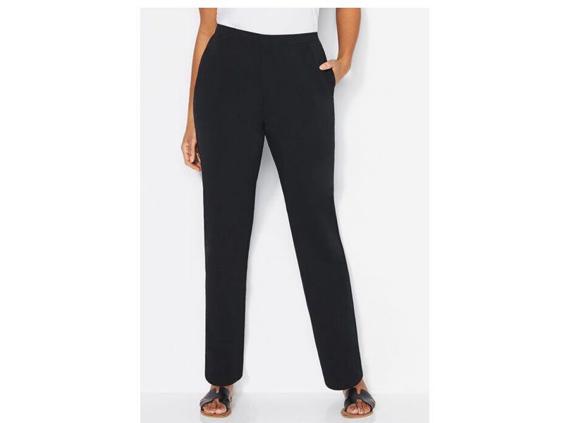 Black Stretch Cotton Plus Size Women B Grade Pants PSW-5586B