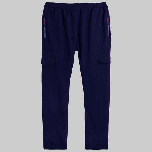 Navy Blue Terry Comfy Cargo Pants PSM-8793