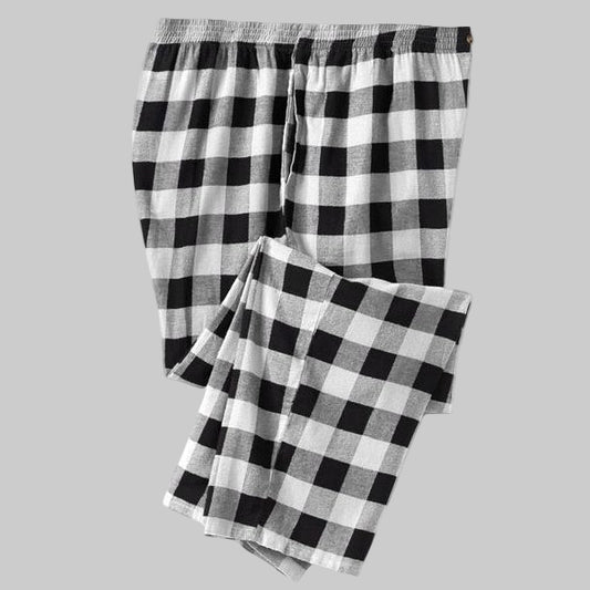 Black & White Buffalo Plaid Big & Tall Cotton Pajama Pants