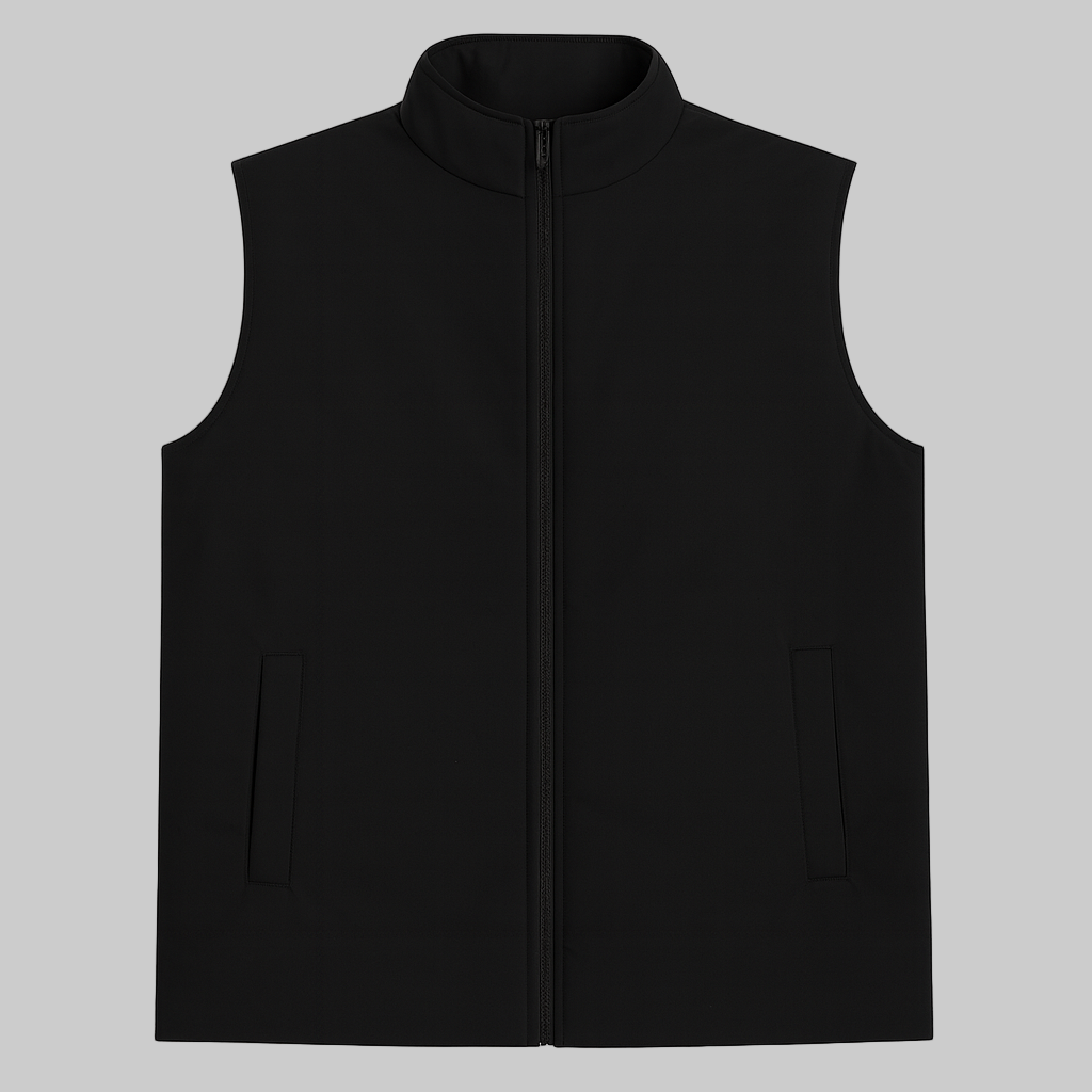 Black Plus-Size Sleeveless Puffer Jacket PSM-10002