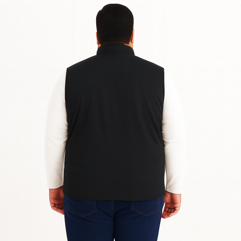 Black Plus-Size Sleeveless Puffer Jacket PSM-10002