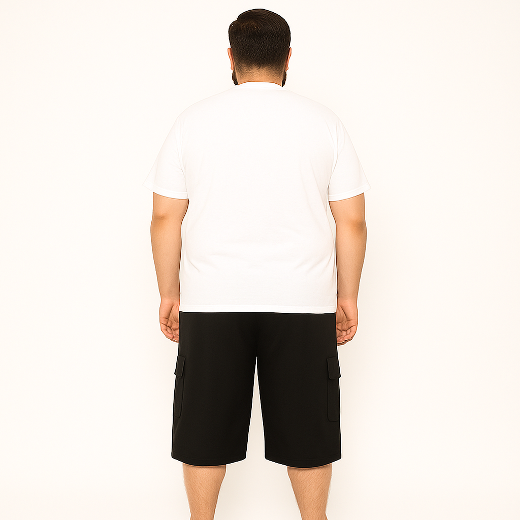 Black Dri-Fit Plus Size Cargo Shorts PSM-9765