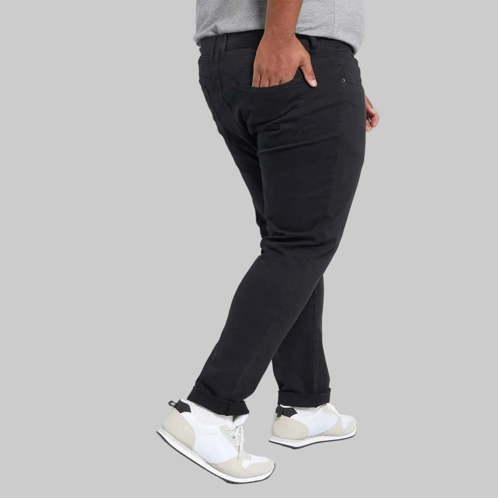 Black Plus Size Slim Fit Cotton Pant PSM-8819