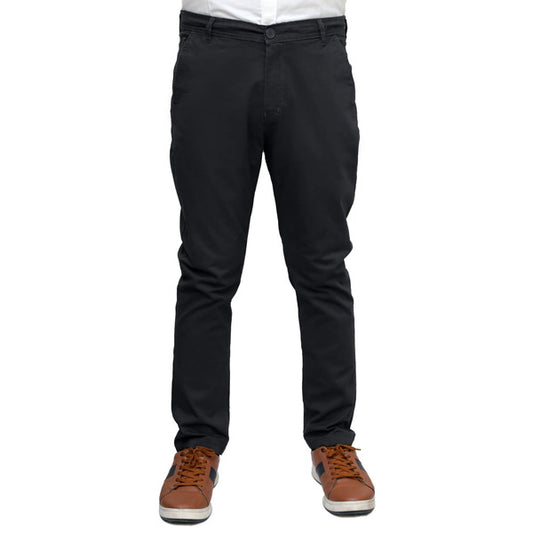 Black Straight Fit Regular Cotton Pants with Zip Fly and Button – Durable Everyday Wear