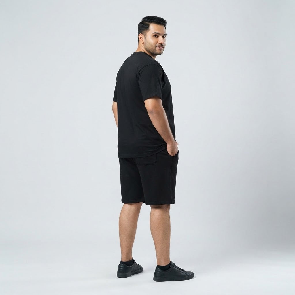 Black 78 Graphic Co-Ord Set made from 420 GSM Interlock Fabric