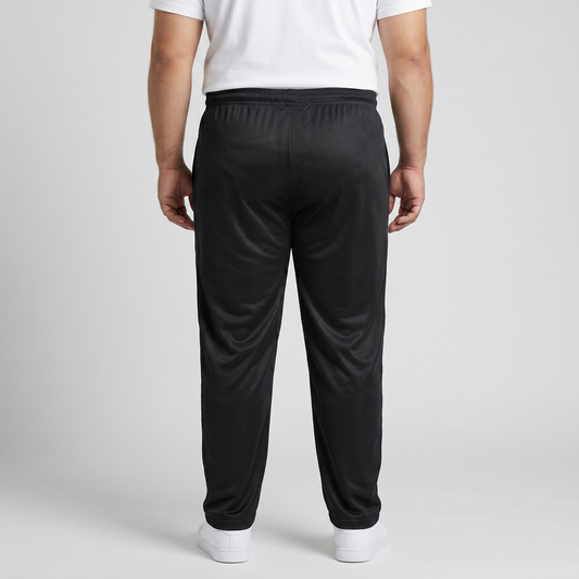 Black Mesh Polyester Plus Size Trouser PSM-9081
