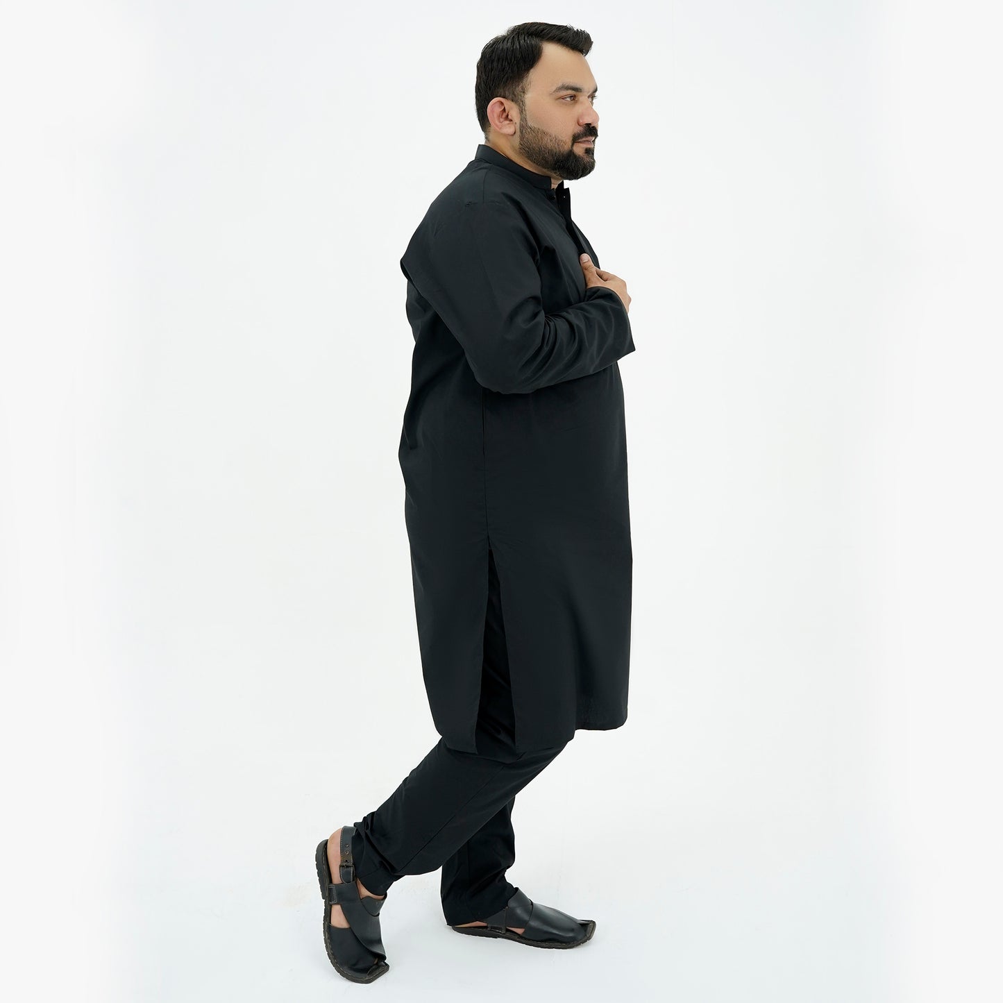 Black Premium Plus Size Kurta Pajama PSM-9058