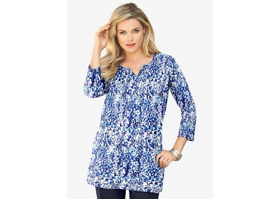 Abstract Soft Knit Tunic PSW-6327