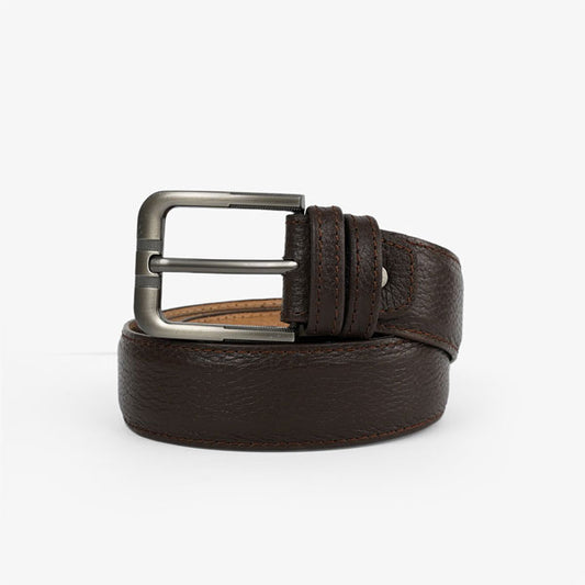Brown Plus-Size Textured Leather Belt PSM-9253