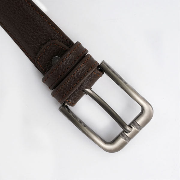 Brown Plus-Size Textured Leather Belt PSM-9253