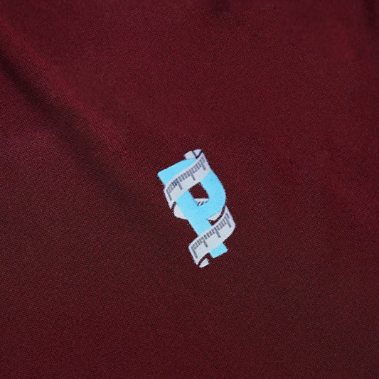 Burgundy Polyester Plus Size T-Shirt PSM-7773