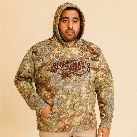 Camo Distressed Fleece Big Size Hoodie PSM-4117