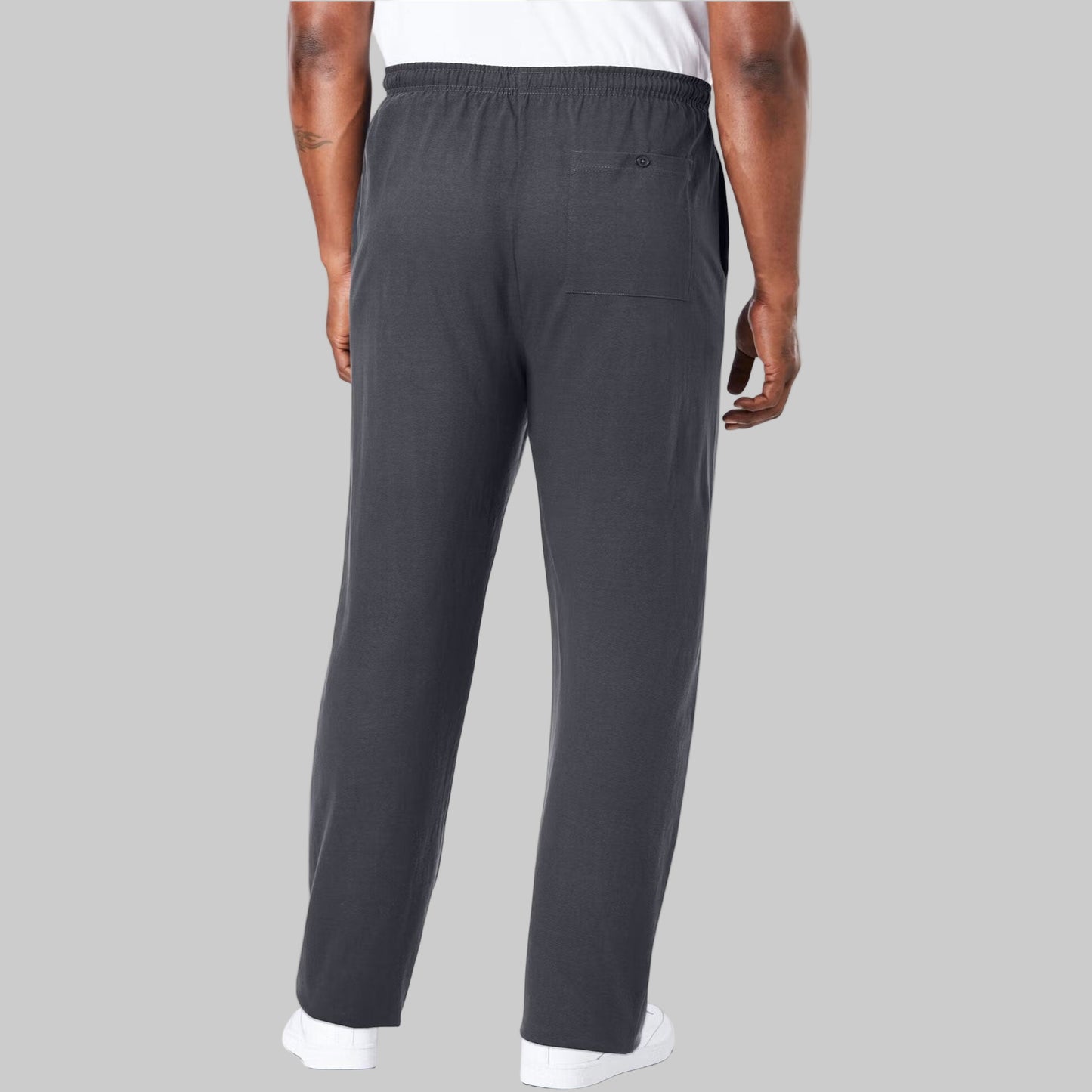 Men’s Carbon jersey trousers in Big & Tall sizes with drawstring waist and side pockets, made from soft cotton for relaxed, everyday comfort.