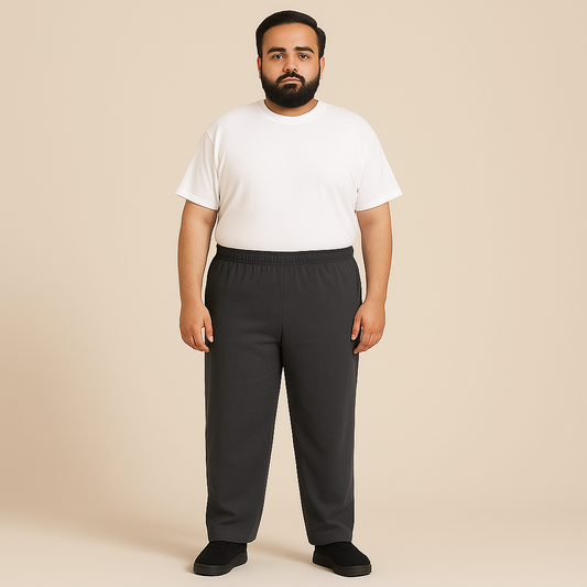 Men’s Carbon jersey trousers in Big & Tall sizes with drawstring waist and side pockets, made from soft cotton for relaxed, everyday comfort.