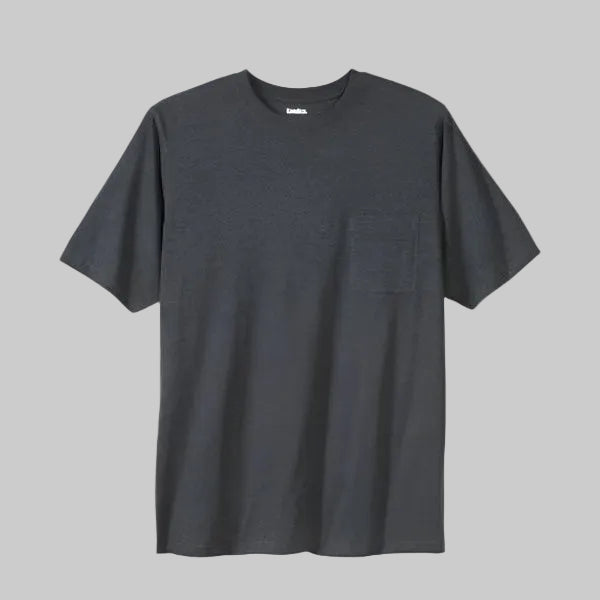 Charcoal Crewneck T-Shirt with Chest Pocket