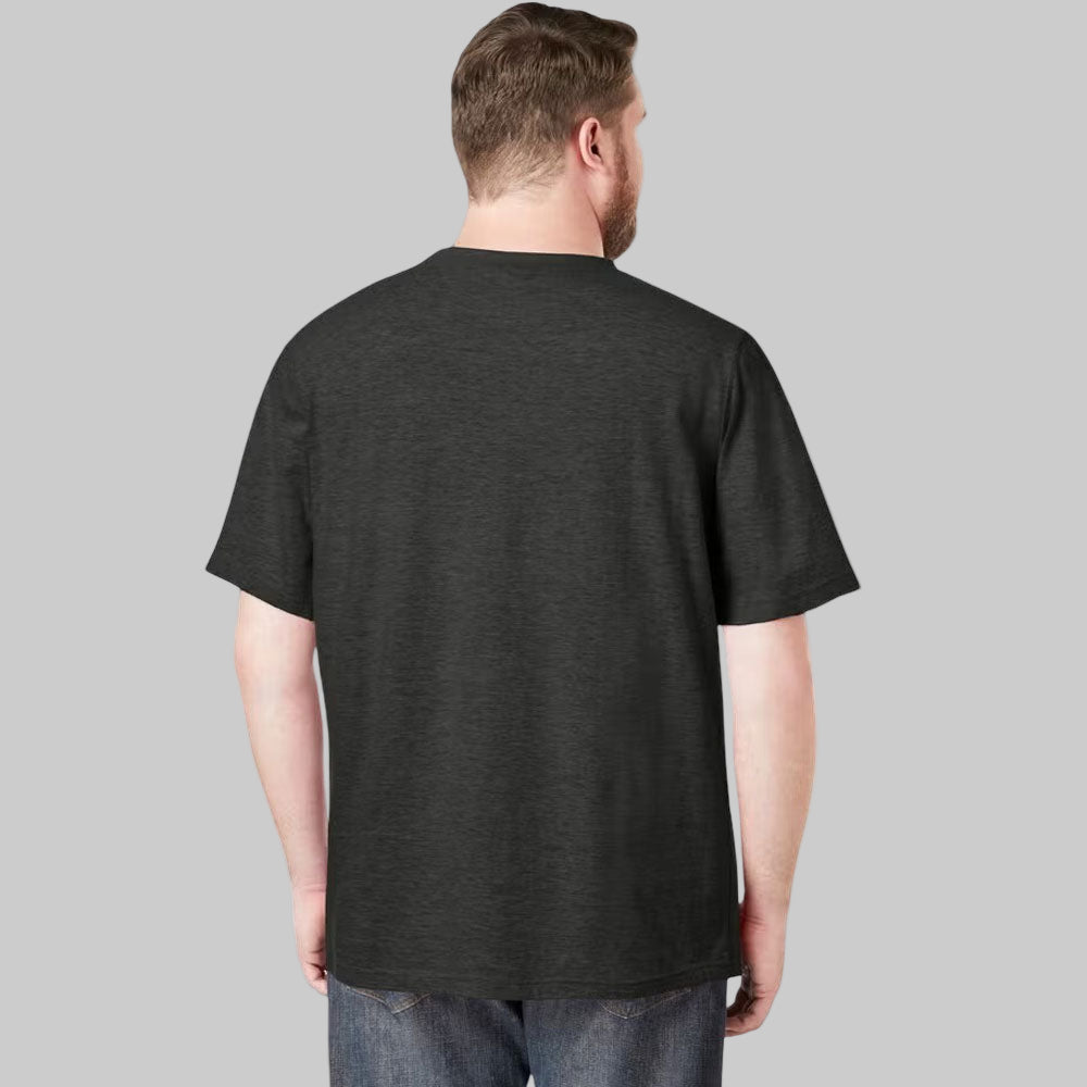 Charcoal Crewneck T-Shirt – Flat Lay Display of Soft Cotton Fabric with Classic Crewneck and Short Sleeves