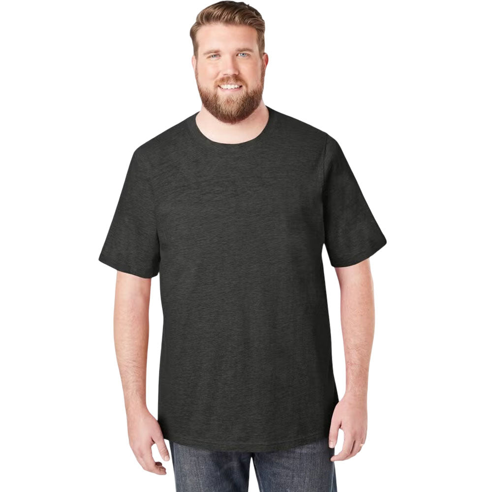 Charcoal Crewneck T-Shirt – Flat Lay Display of Soft Cotton Fabric with Classic Crewneck and Short Sleeves