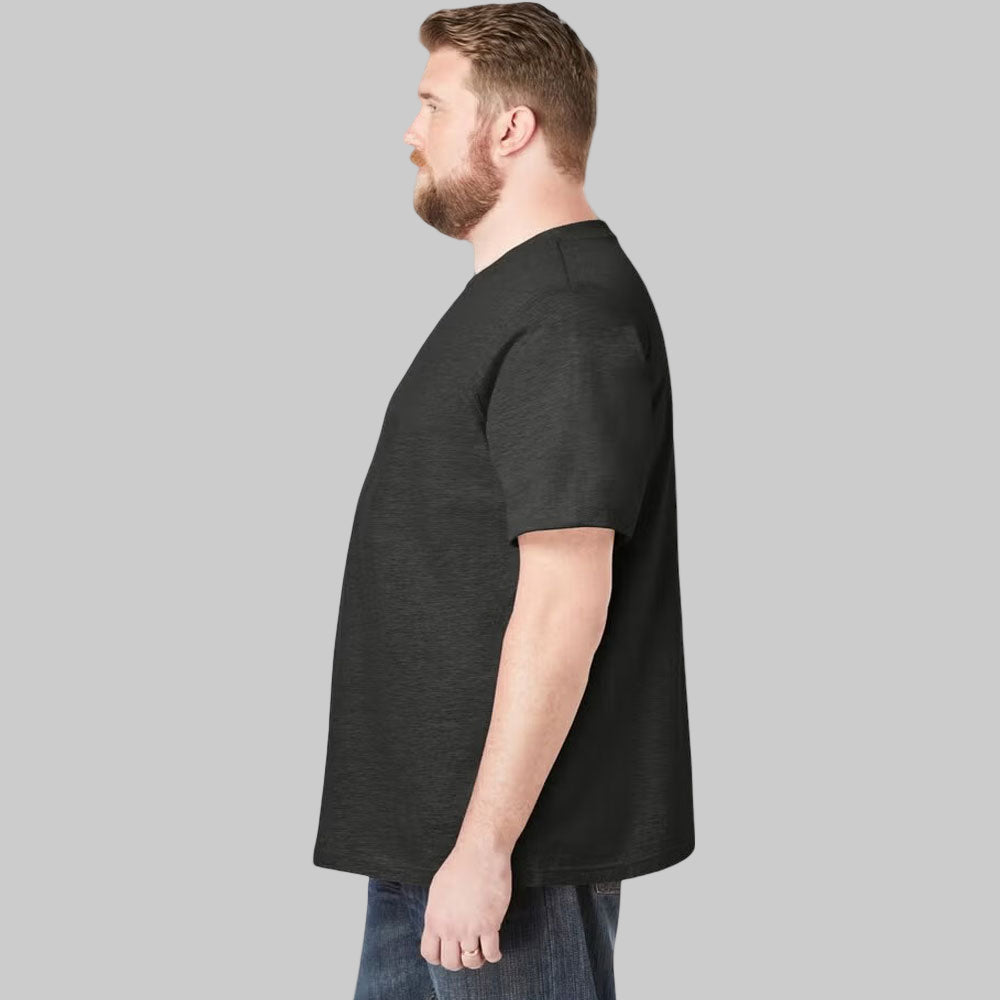 Charcoal Crewneck T-Shirt – Flat Lay Display of Soft Cotton Fabric with Classic Crewneck and Short Sleeves